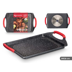 GRIGLIA 34X26CM PIATTA ALLUMINIO FUSO INDUZIONE