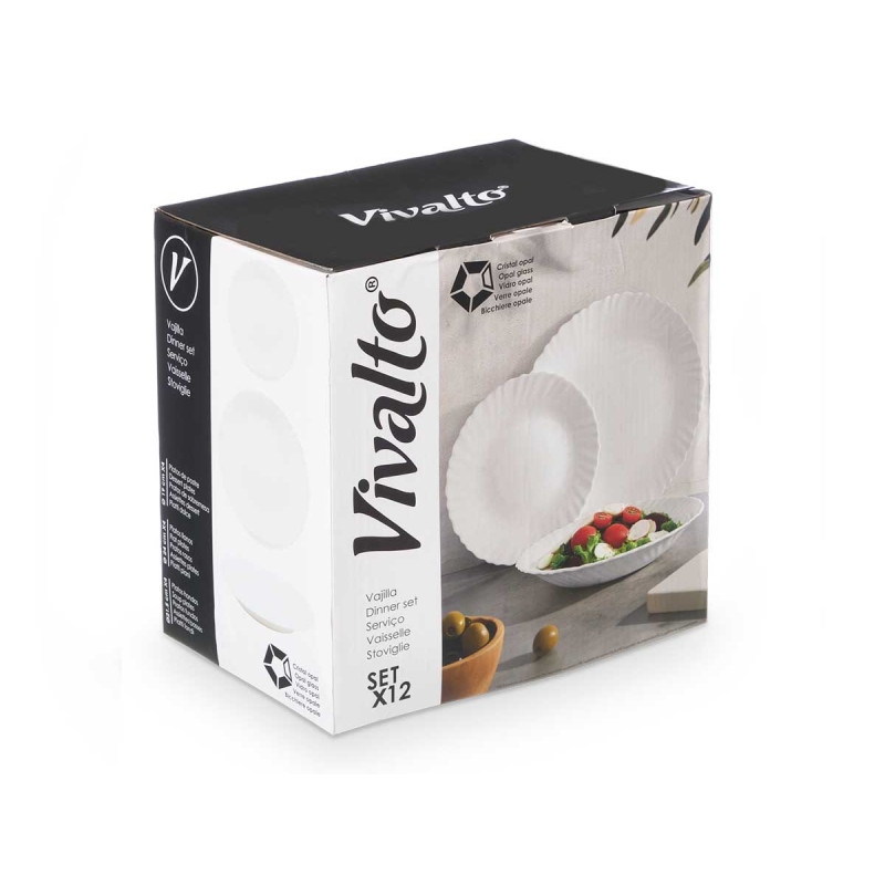 SERVIZIO TAVOLA12 PZ ROTONDO CLASSICO OPAL