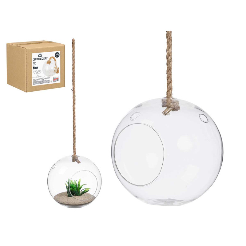 VASE SUSPENDUE CORDE BOULE PETIT