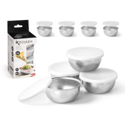SET 4 BOWL WITH LID 130ML