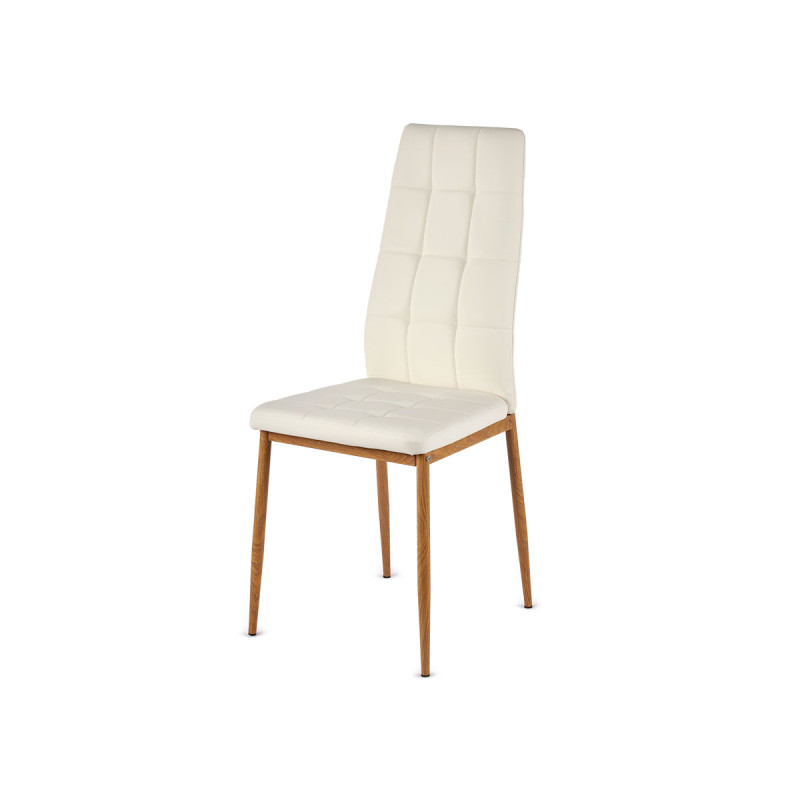 CHAISE BLANCHE AVEC PIEDS COULEUR BOIS