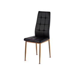SEDIA NERA PIEDI COLOR LEGNO
