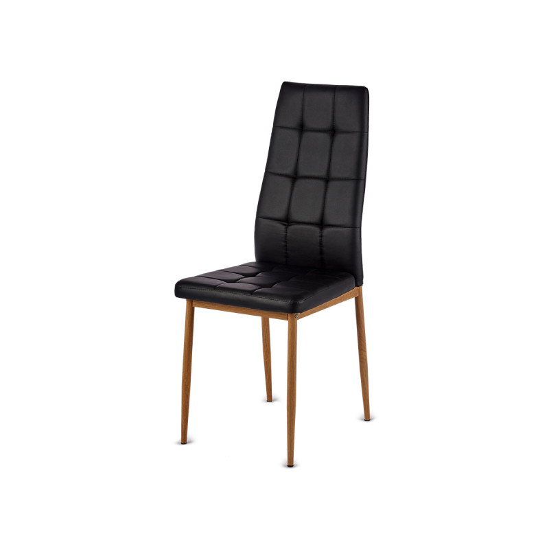 CHAISE NOIRE AVEC PIEDS COULEUR BOIS