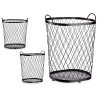 BLACK METAL BASKET WITH HANDLES