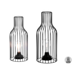 LAMPADA IN FERRO CON LAMPADINA FORMA DI BOTTIGLIA 