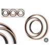 SET 3 SPECCHI CERCHI NERO DORATO