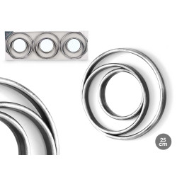SET 3 SPECCHI CERCHI NERO ARGENTATO