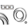 SET 3 SPECCHI CERCHI NERO ARGENTATO