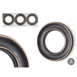 SET 3 MIROIRS RONDS NOIR DORÉ