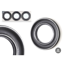 SET 3 ROUNDED MIRROWS SILVER BLACK 