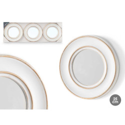 SET 3 ROUNDED MIRROWS GOLDEN WHITE
