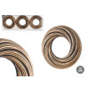 SET 3 ROUNDED MIRROWS BLACK AND GOLD WAVES 