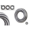 SET 3 ROUNDED MIRROWS BLACK AND SILVER WAVES