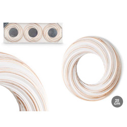SET 3 ROUNDED MIRROWS GOLDEN WHITE WAVES 
