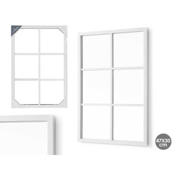 ESPELHO RECTANGULAR 6 QUADRADOS BRANCO