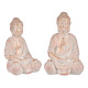 BOUDDHA POLYRESINE MAINS JOINTES BLANC ET OR 