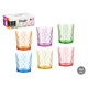 VASO VIDRIO DIAMANTE 360ML SURT 6 COLORES