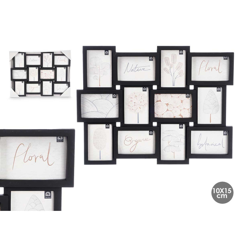 12 SPACES PHOTO FRAME 10X15 BLACK 