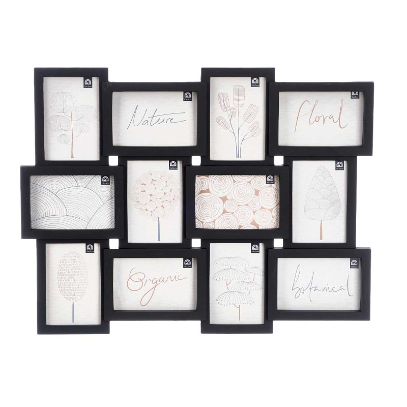 12 SPACES PHOTO FRAME 10X15 BLACK 