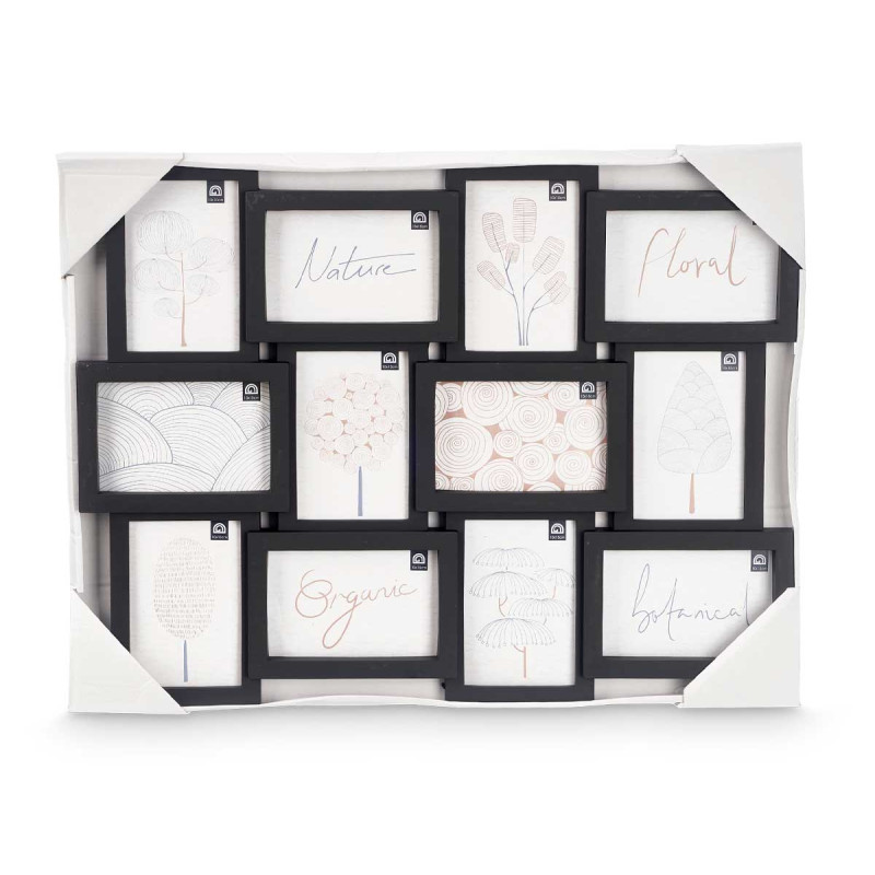 12 SPACES PHOTO FRAME 10X15 BLACK 