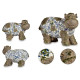FIGURINE POLYRESINE VACHE MOSAIQUE BLEU 