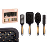 SET 4 SPAZZOLE PER CAPELLI  NERO E FINITURE BAMBU