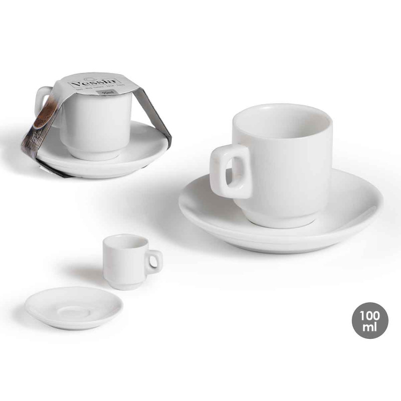 TAZA PLATO CAFE PORCELANA 100ML