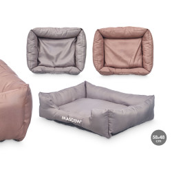 RECTANGULAR PET BED ASSORTED 2 COLOURS 58X48CM