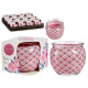 CANLDE WITH GLASS VASE CUT FLOWER
