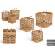 SET 3 PANIERS CARRÉS AJOURÉS 37X37CM DIAM.