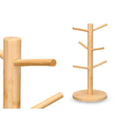 SUPORTE EM BAMBU PARA CANECAS