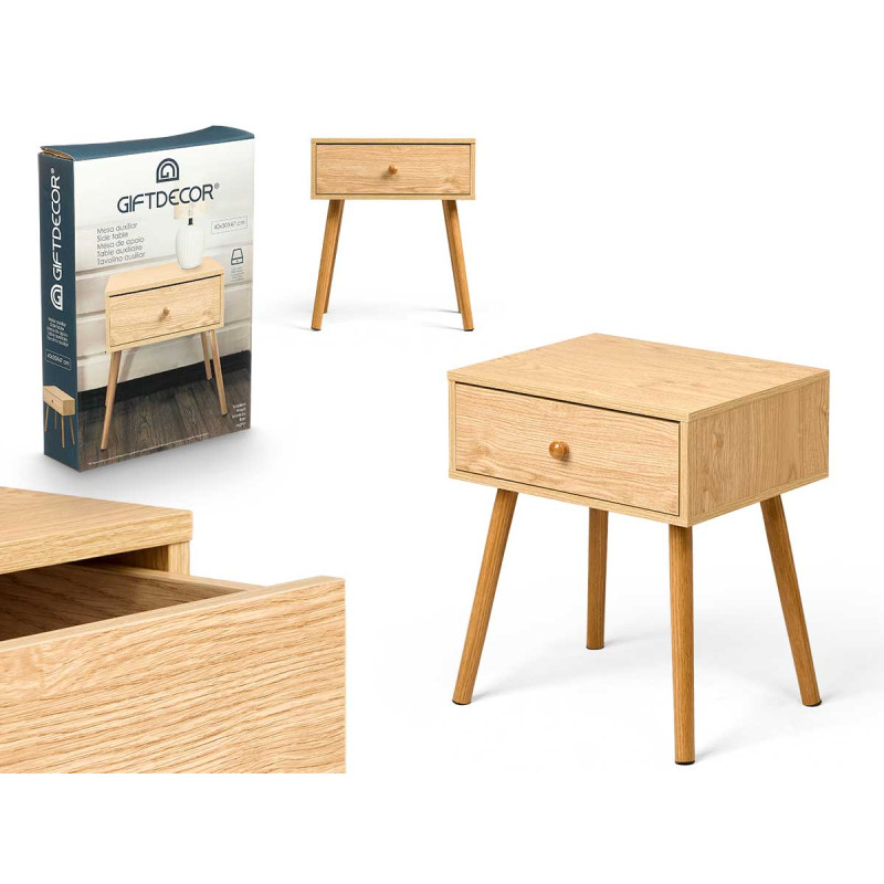 MESA DE APOIO CASTANHA COM GAVETA