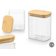 TARRO RECTANGULAR BOROSILICATO 1,1L TAPA BAMBU