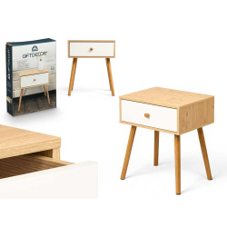 SMALL SIDE TABLE WITH DRAWER WHITE 