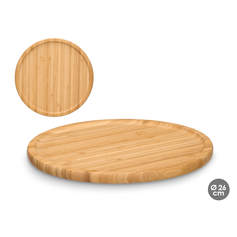 PLATEAU ROND EN BAMBOU 26X26CM