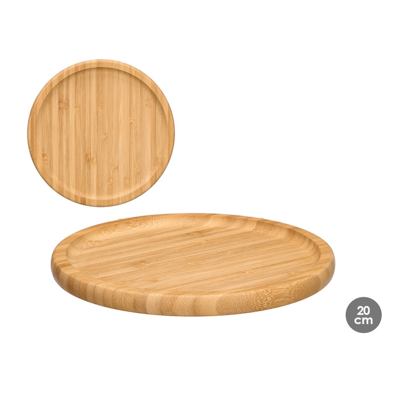 PLATEAU ROND EN BAMBOU 20X20CM
