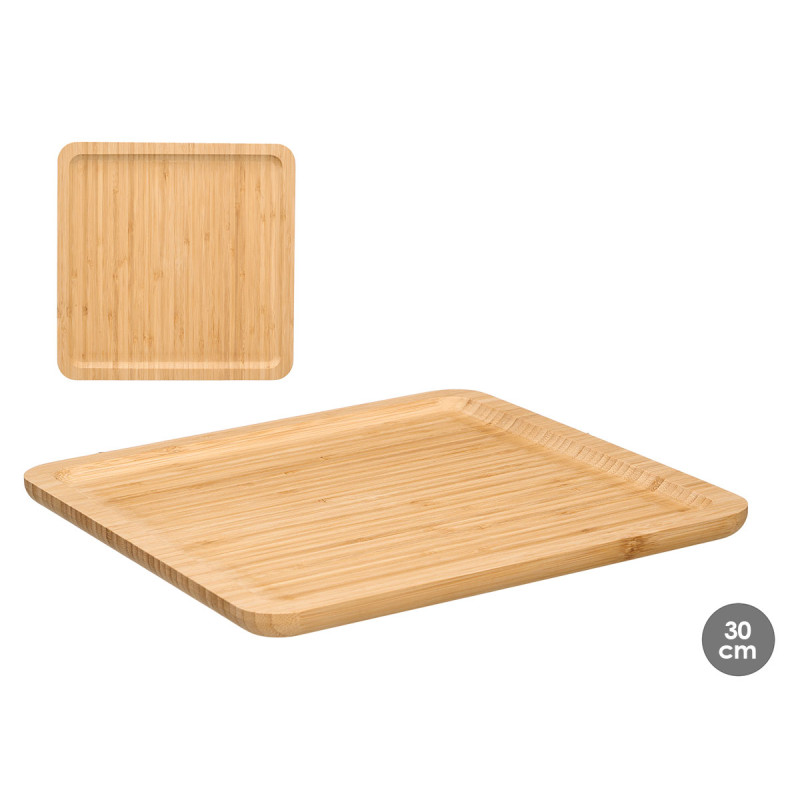 SQUARE BAMBOO TRAY 30X30CM