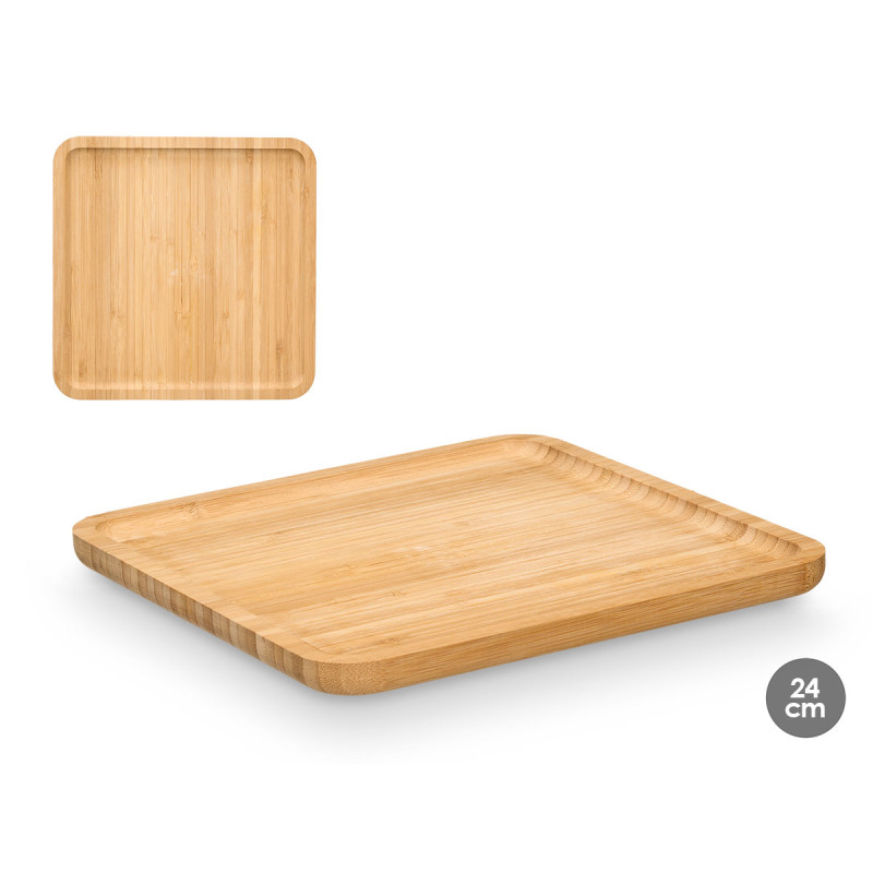 BANDEJA CUADRADA BAMBU 24X24CM