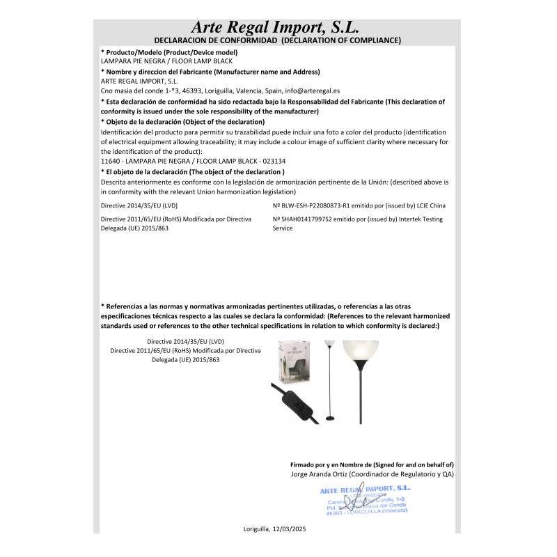 FLOOR LAMP BLACK