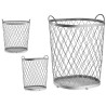SILVER METAL BASKET WITH HANDLES
