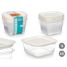 SET 5 PLASTIC SQUARE LUNCH BOX 1000ML 