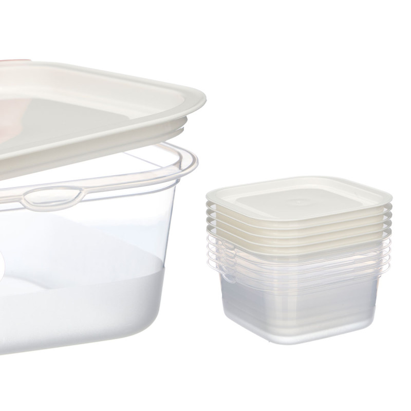 SET 5 PORTAPRANZO PLASTICA QUADRATI 1000ML 