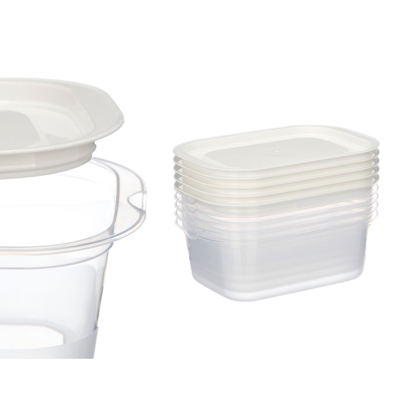 SET 5 FIAMBRERAS PLASTICO RECTANGULAR 1000ML