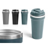 BICCHIERE TERMICO TAPPO 450ML ASS 3 COL SCURI
