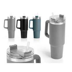 VASO TERMICO 1200ML ASA PAJITA SURT 3 COLO OSCUR