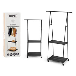 DOUBLE SHELF CLOTHES RACK ON WHEELS 
