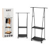 DOUBLE SHELF CLOTHES RACK ON WHEELS 