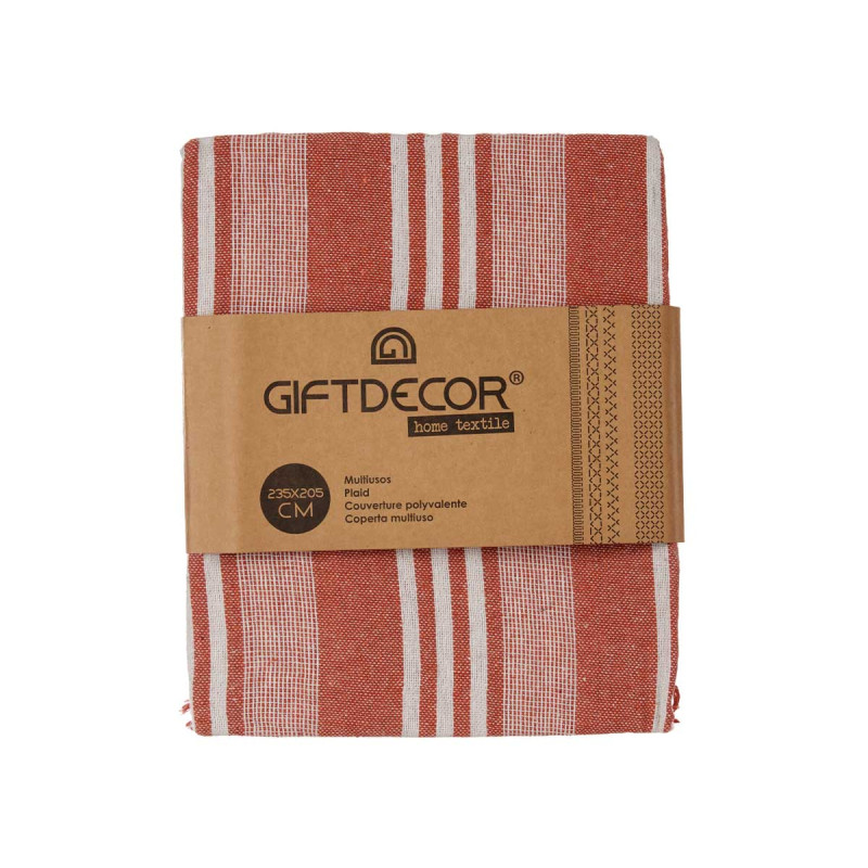 235X205CM TERRACOTA STRIPES PATTERN MULTIPURPOSE