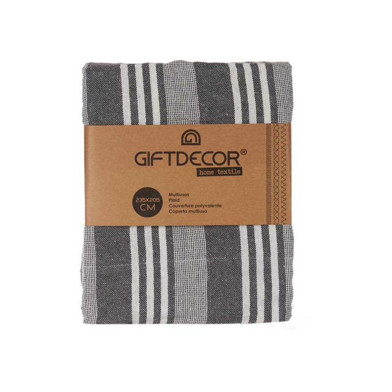 235X205CM DARK GREY STIPES PATTERN MULTIPURPOSE