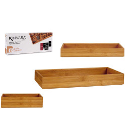 STACKABLE BAMBOO BOX 38X15CM